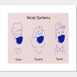 Social distance Posters and Art